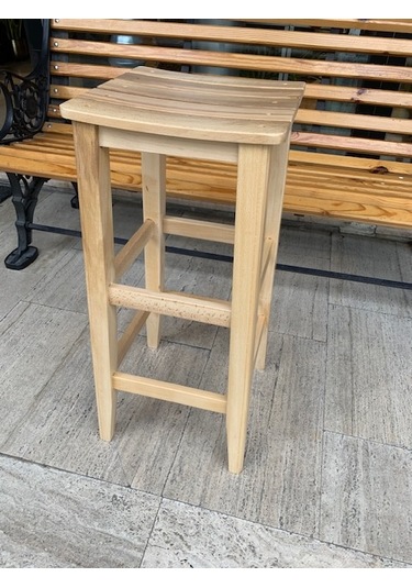 Ahşap Çıtalı 60 Cm Bar Taburesi Naturel Kayın Renk Çok Renkli