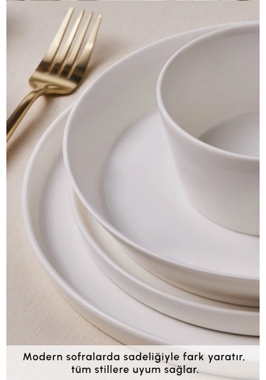 Karaca  Stream Bone Bomo 53 Parça 12 Kişilik Yemek Takımı