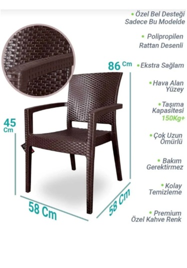 2'li Set Rattan Victor Kollu Sandalye Koltuk