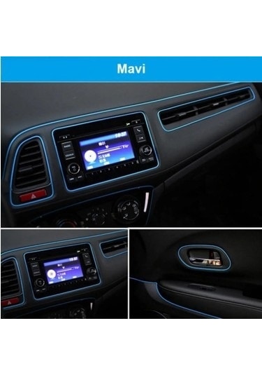 Bmw F30 Araç Içi Nikelaj Mavi 2 Metre Torpido Ip Trim Fitili