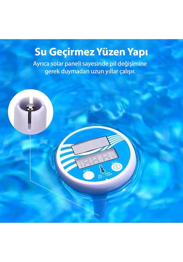 Solar Termometre Yüzme Havuzu İçin Su Geçirmez Yüzen Dijital 483