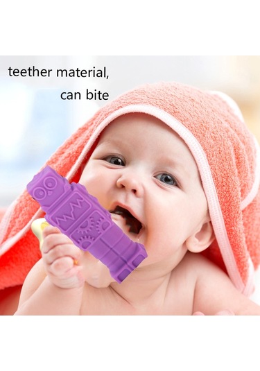 2 Adet Silikon Robot Diş Kaşıyıcı Bebek Çiğneme Duyusal Kolye Kolye