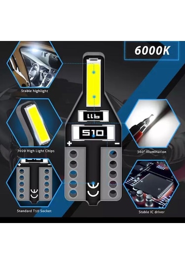 T10 Led Nesil Suya Dayanıklı Metal Kasa Beyaz UltraLed 10 Adet