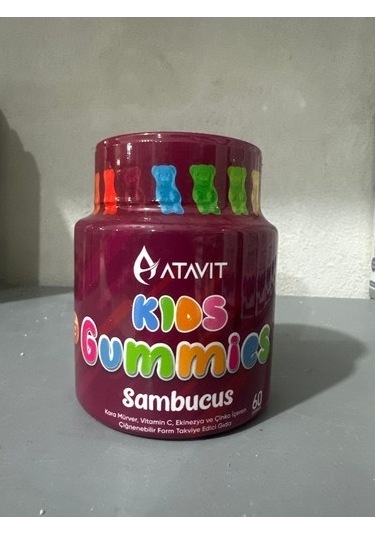 Atavıt Kıds Sambucus Kara Mürver Gummıes 60 Adet