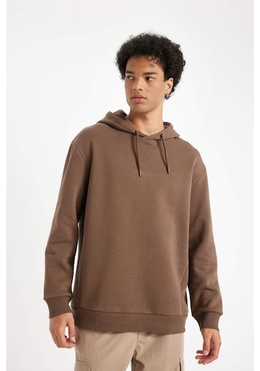 Defacto Kahverengi Relax Fit Kapüşonlu Baskılı Sweatshirt Y9652AZ24AUBN105 Kahverengi Defacto Kahverengi Relax Fit Kapüşonlu Baskılı Sweatshirt Y9652AZ24AUBN105 Kahverengi