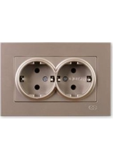 Günsan Eqona İkili Topraklı Priz MBej
