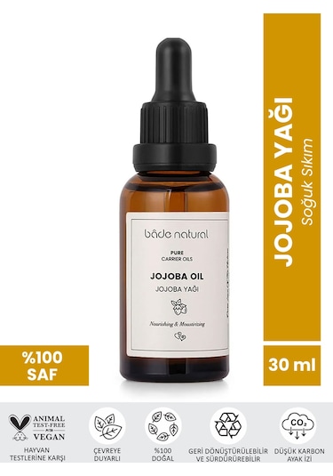 Bade Natural Saf Soğuk Sıkım Jojoba Yağı 30 ML