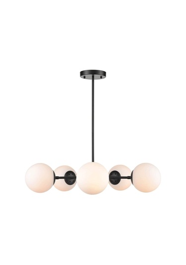 Beşli Spark Model Modern Beyaz Glop Camlı Avize