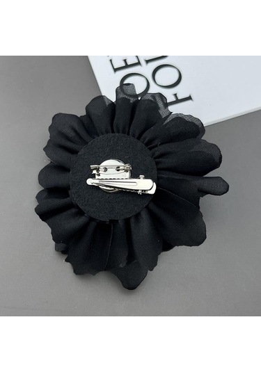 Homyl Kadınlar Için Çiçek Broş Rozeti Büyük Dans Ziyafeti Siyah Çok Renkli