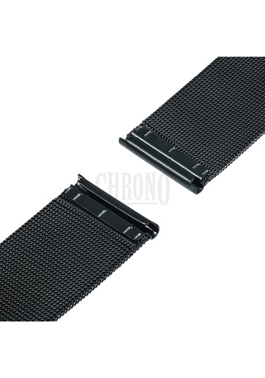 Saatse 18mm Siyah Hasır Paslanmaz Çelik Saat Kordonu Chr412