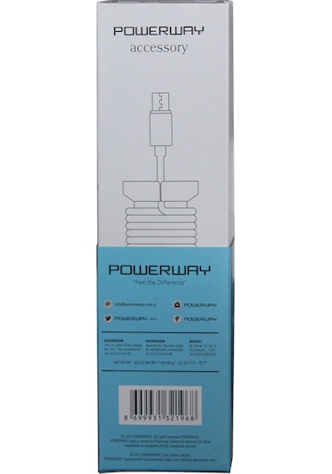 Powerway Micro Usb Hızlı Şarj Kablosu Örgülü 1.1m - Cx09 Mavi