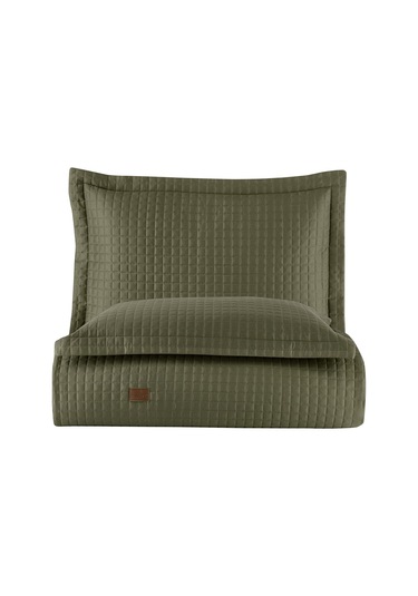 Elegante %100 Pamuk Saten Yatak Örtüsü Seti Haki Bej