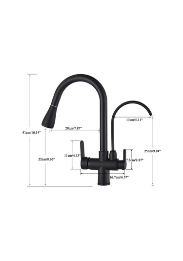 Fleko Siyah Arıtmalı Spiralli Mutfak Eviye Bataryası Siyah