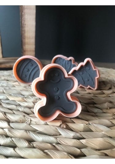 Bayev Yılbaşı Kurabiye Kalıbı 3133 Çam Ağacı - Gingerbreadman- Kardan Adam