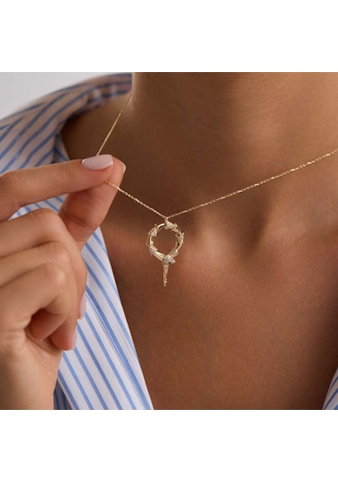 Sembolgold Yılan Kolye Özel Tasarım 3.0 Cm Uc 45 Cm Zincir T14385 Renkli