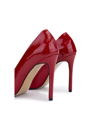 Tamer Tanca Kadın Hakiki Deri Kırmızı Rugan Topuklu Ayakkabı 1027 253 Bn Ayk Y25 Kırmızı Rgn Kırmızı