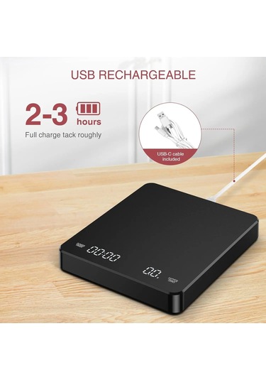 Ev Elektronik Mutfak Terazisi, Zamanlayıcılı Yüksek Hassasiyetli Siyah