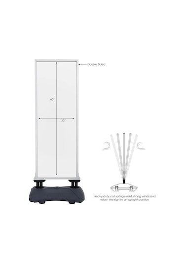 Wind Pro Slim Gri Kaldırım Panosu 55 x 170 CM