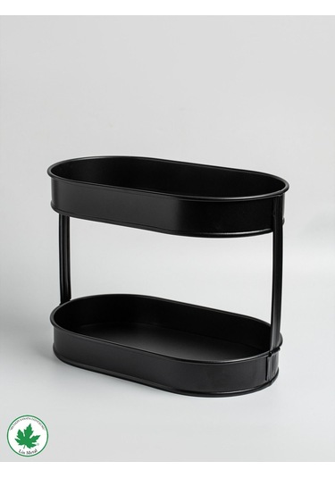 İki Katlı Metal Baton Mutfak Ve Banyo Düzenleyicisi Organizeri Ln1254 - Siyah Siyah