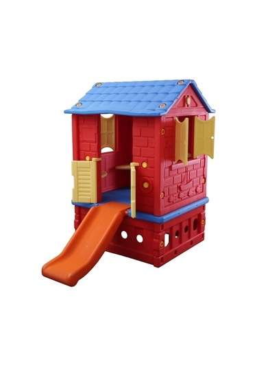 King Ev İki Kapılı Kaydıraklı Kırmızı/mavi