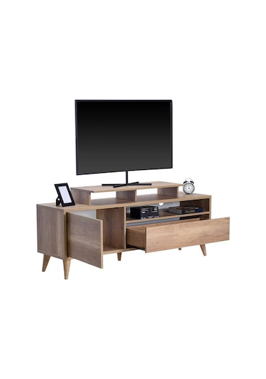 Retro Wide Kapaklı Çekmeceli Tv Sehpası - Tori