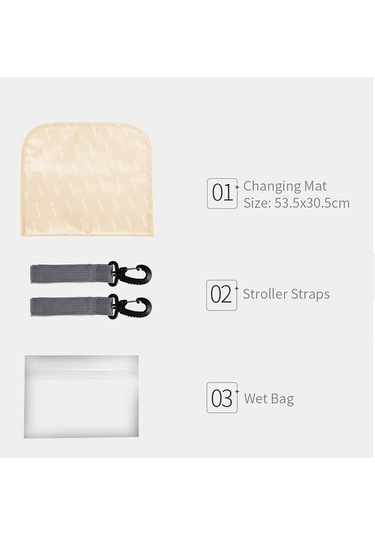 Novahub Moveevo İnsular Unisex Polyester Ebeveyn Çantası - 4 Parça Aksesuar - Gri Gri