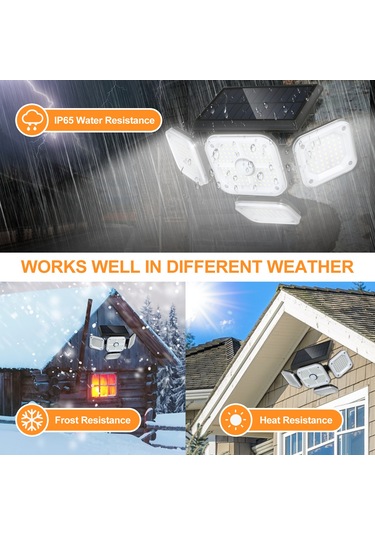 Skycity Güneş Enerjili 231 Led Duvar Lambası, İnsan Algılama, 3 Işık Modu, Kumandalı, Katlanabilir, Ip65 Su Geçirmez, 2400mah Batarya - Tekli Paket Diğer