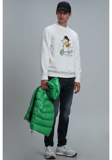 Lufian Erkek Igor Sweatshirt 112030128 Kırık Beyaz