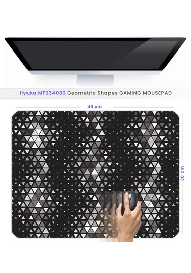 İlyuka 40x30cm Gaming Oyuncu Mousepad Geometric Shapes Mp234030