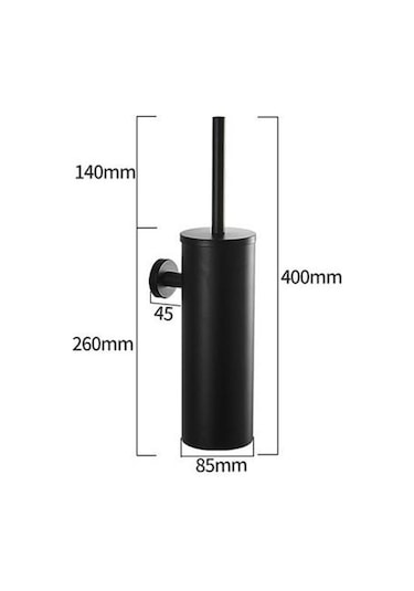 Paslanmaz Çelik Tuvalet Fırçası Ve Banyo Depolama Temizleme Kiti İçin Tutucu Mat Siyah Tuvalet Fırçası Tutucular Antrasit - Beyaz