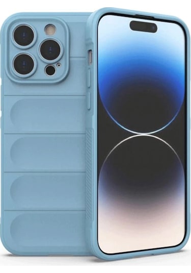 Mey İthalat Apple Uyumlu iPhone 15 Pro Max Kılıf Optimum Silikon - Sky Blue