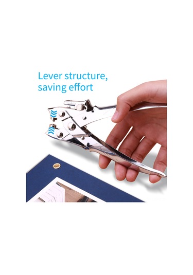 Aubyhe Güç Tasarruflu Metal Delik Açıcı - 30 Sayfa Kapasite, 4-13mm Uyumlu, 5mm Çap, Silver Gümüş