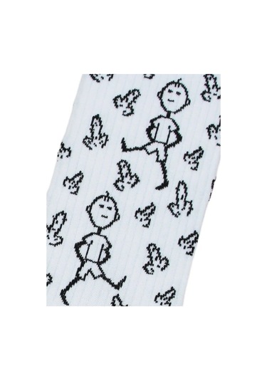 Kingkit Baskılı Ve Desenli Eğlenceli Yüksek Çoraplar Hediye Olarak Pamuklu 159842521 Beyaz