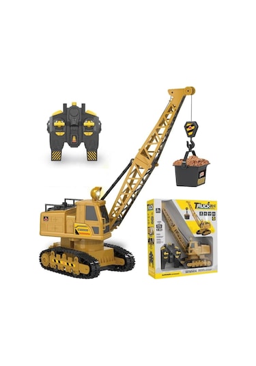 Şarjlı Işıklı Sesli Kumandalı Duman Atan 1:20 Ölçek Oyuncak Vinç Çok Renkli