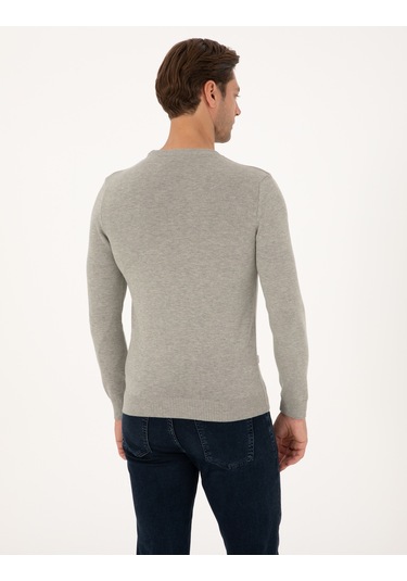 Pierre Cardin Erkek Açık Gri Melanj Kazak /triko 50315509-vr091 Açık Gri Melanj