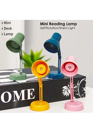 Mini Masa Lambası 360 Dönebilen Mini Okuma Lambası Sıcak Işıklı Dekoratif Mini Led Lamba Sarı