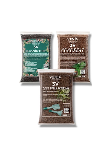 Organik Toprak Seti Torf 2l - Cocopeat 2l - Özel Bitki Toprağı 2l