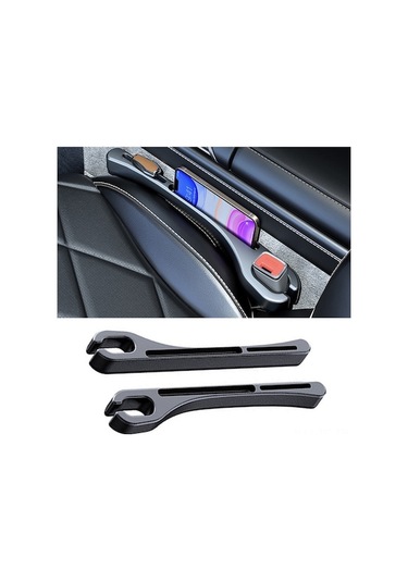 Oto Koltuk Aralığı Dolgu Ve Saklama Kutusu, Deri Dokulu Malzeme, Telefon/anahtar Kaybını Engeller, Siyah, 2 Adet Seti