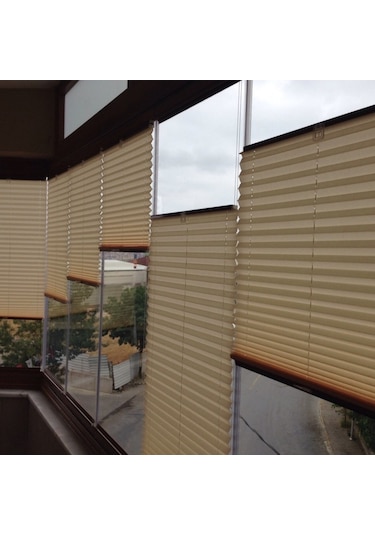 Cam Balkon Plise Perde Keten Serisi Vip 4 Renk, Alüminyum Kasa (442389875)