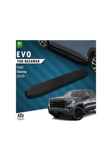 S-dizayn Gmc Sierra 5 Evo Siyah Yan Basamak 213 Cm 2020 Üzeri A+ Kalite