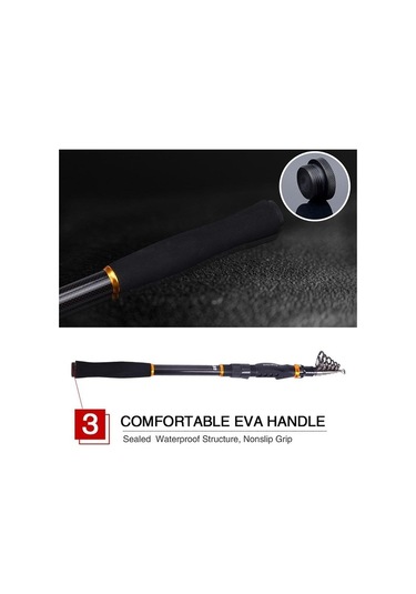 Pazly Olta Teleskopik Karbon Fiber Kamış 2.7m, Seyahat Taşınabilir, Orta Hafif, Sert Olta Kamışı 2.7 M