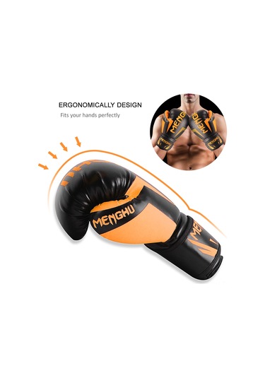 Moveevo Erkekler İçin 12oz Pu Deri Boks Eldiveni - Kaliteli Dolgu, Göğüs Ve Parmak Koruması, Havalandırmalı - Beyaz-siyah 27x16x12 Cm Çok Renkli