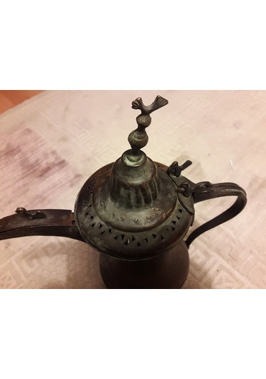 Antika Bakır İbrik Çok Eski Arapça Damgalı Nadide Bir İbrik