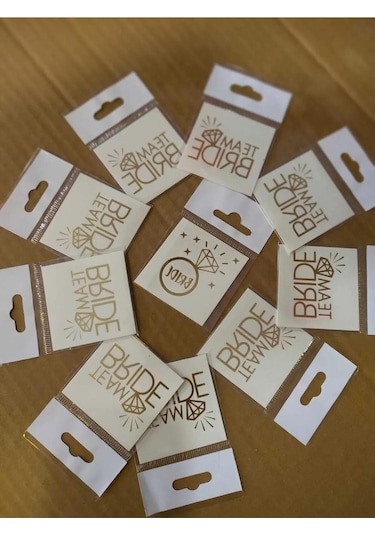 Bride To Be 1 Bride 10 Team Bride Gold Renkli Geçici Dövme Model 2