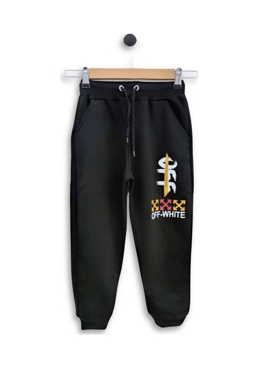 Triliya - Erkek Çocuk İkili Takım Off-white Baskılı Tişört Ve Eşofman Altı Takımı 3-11 Yaş 001