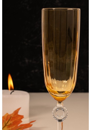 Mest Emora 6 Adet Ayaklı Bal Renk Kahve Yanı Su Bardağı Takımı - 150 Cc Şıklık Ve Zarafet Bal Renk