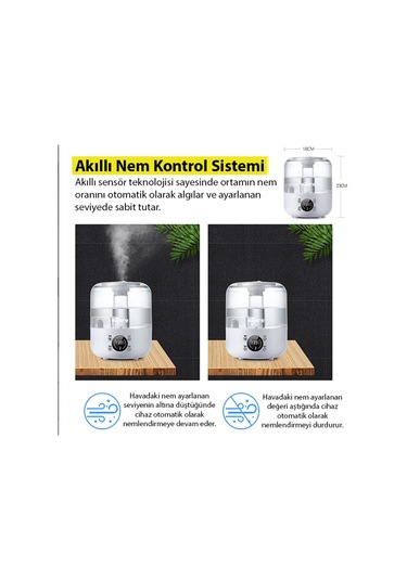 Nem Kontrollü Akıllı Hava Nemlendirici Humidifer Otomatik Nem Kontrollü Çocuk Bebek Odaları