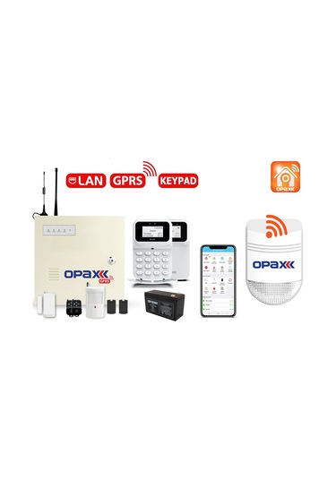 Opax-2747 Gprs&Lan Alarm Paneli Bgr-09 Kablosuz Sirenli Full Set