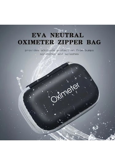 Zhanglei001 Siyah Gri Oksijen Metre Taşıma Çantası Taşınabilir Oksimetre Kutusu