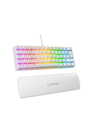 Rampage Ally K11 Beyaz Rainbow Q Gaming Oyuncu Klavye Bilek Destekli Blue Switch